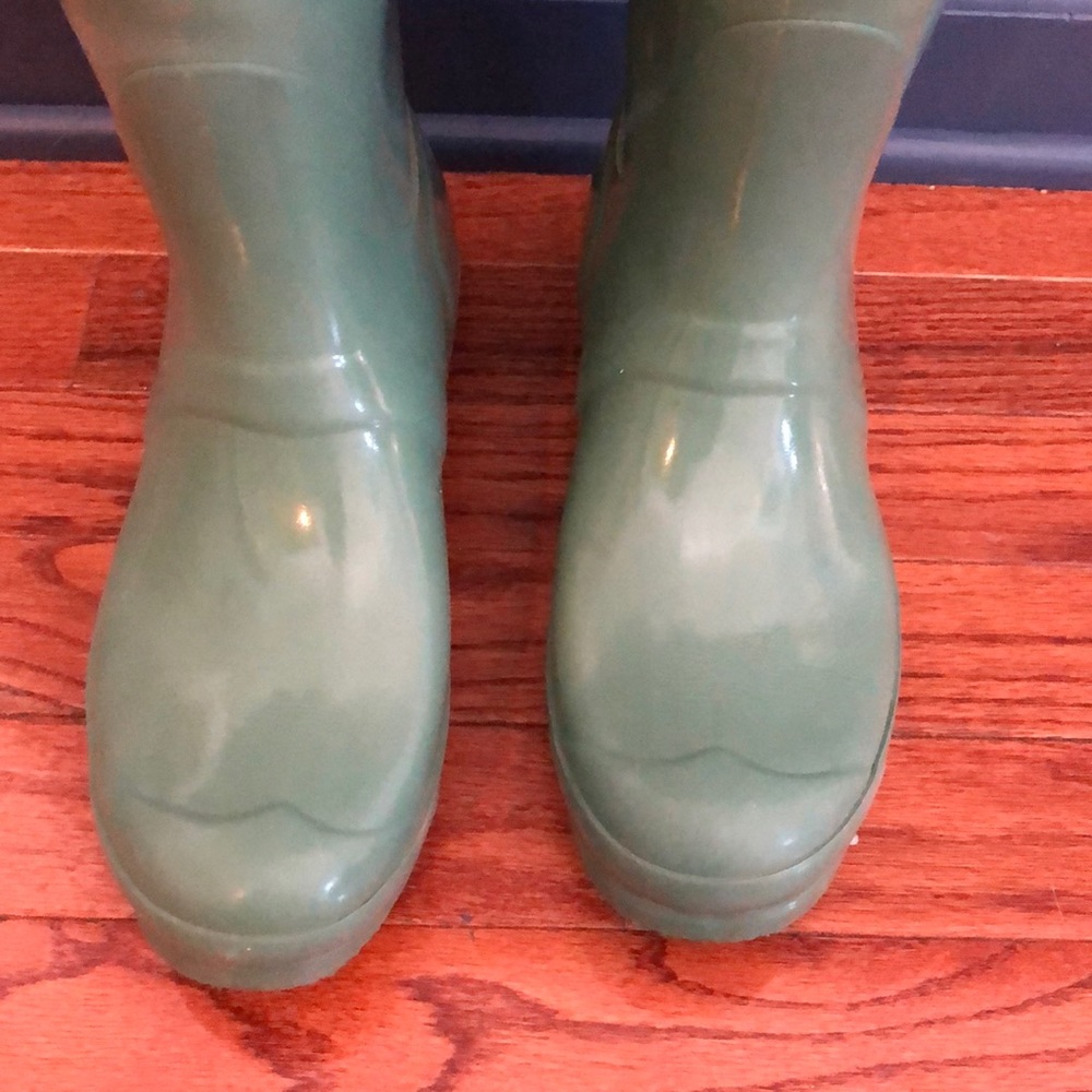 Mint green Hunter boots. Tall, gloss - Picture 2 of 5